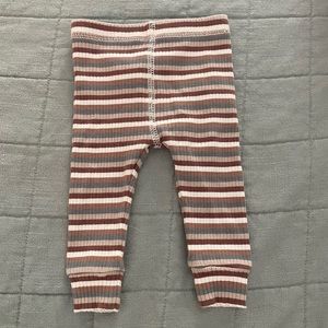 QUINCY MAY ribbed stretch pants 0-3 months neutral stripe